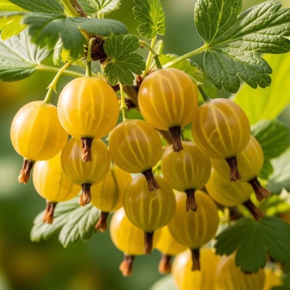 Gooseberry 'Hinnonmaki Yellow' - Large Ribes ready to fruit in Summer 3ltr pot